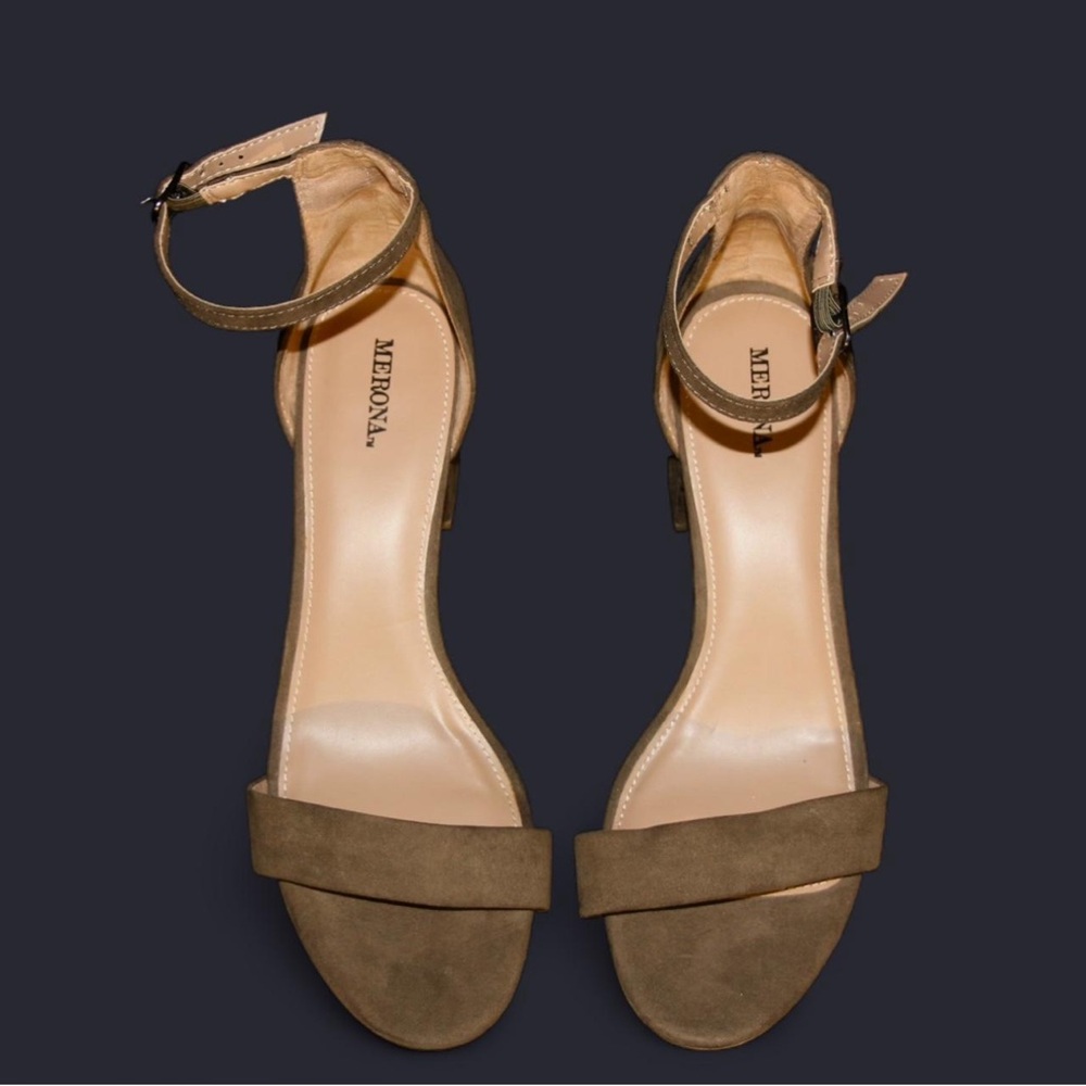 Olive Block Heel Sandals